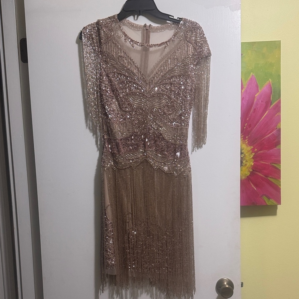 Elegant Asymmetrical Sequin Dress
